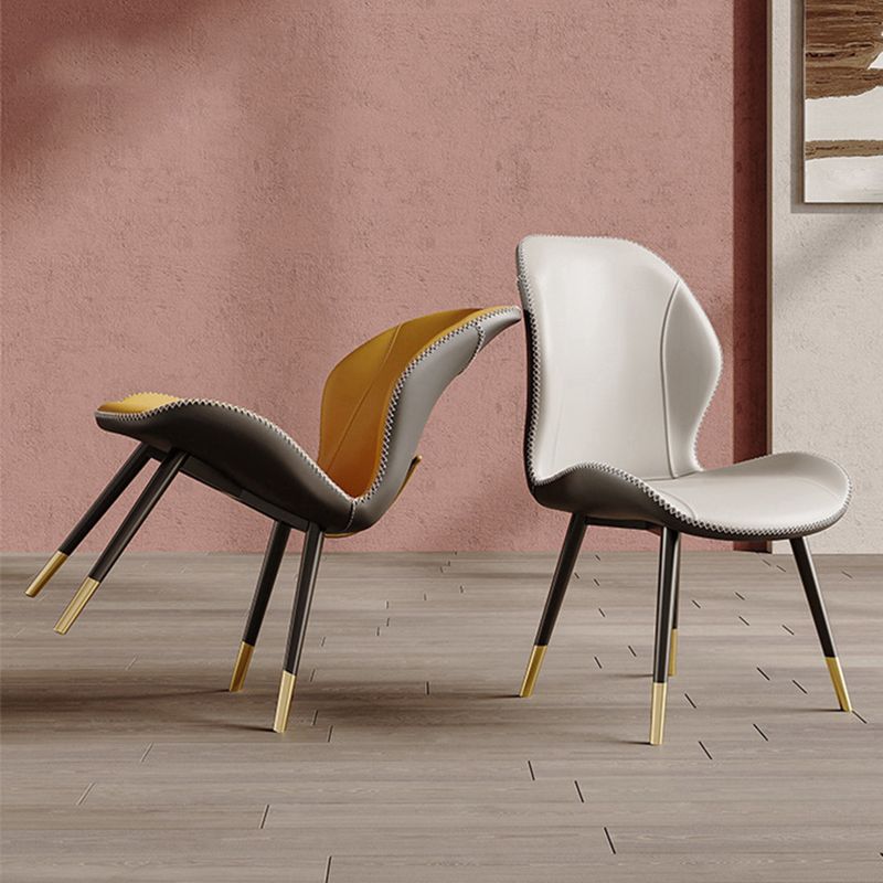 Glam Style Chair Leather Wingback Dining Chair for Kitchen Use Clearhalo 'Dining Chairs' 'Dining Tables & Seating' 'dining_chair' 'furn' 'furn_dining_chair' 'Furniture' 'Kitchen & Dining Furniture' 1200x1200_aea47ef9-a7fc-49ad-b39e-97da9898ba2b