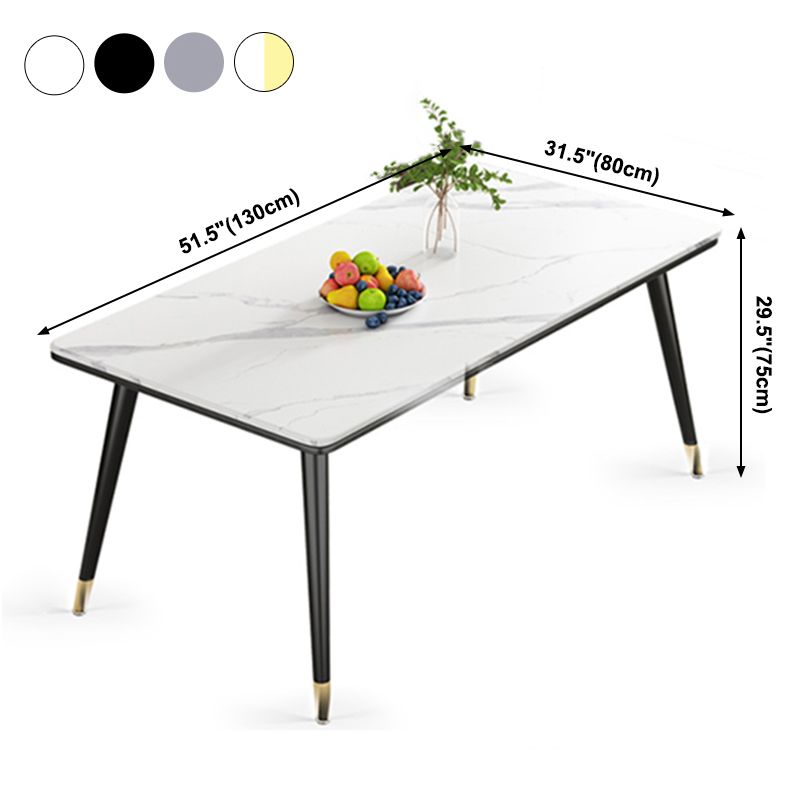 Rectangle Sintered Stone Dining Table Simplicity 4 Legs Table for Dining Room Clearhalo ' dining_table' 'Dining Tables & Seating' 'Dining Tables' 'furn' 'furn_dining_table' 'Furniture' 'furniture_dining_table' 'Kitchen & Dining Furniture' 'kitchen&dining_furn' 'kitchen' 'kitchen_dining_table' 1200x1200_aea5d4fe-f347-46f9-9062-9da6393fc5ca