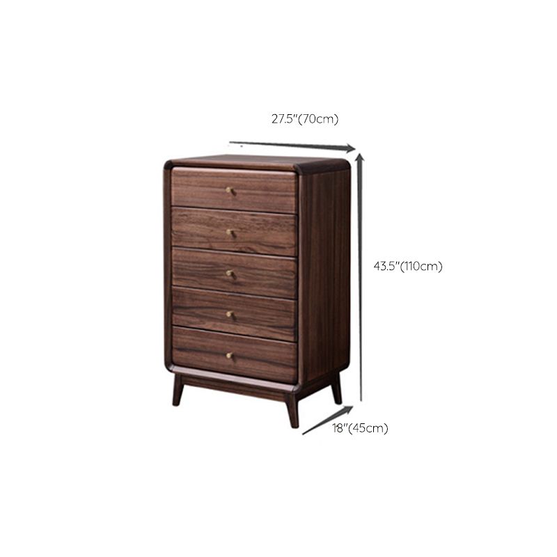 Mid-Century Modern Brown Accent Chest with 5 Drawers and Straight Legs Clearhalo 'Cabinets & Chests' 'cabinets_chests' 'furn' 'furn_cabinets_chests' 'Furniture' 'Living Room Furniture' 1200x1200_aea72de9-291f-4285-bfd7-e783605d3c90