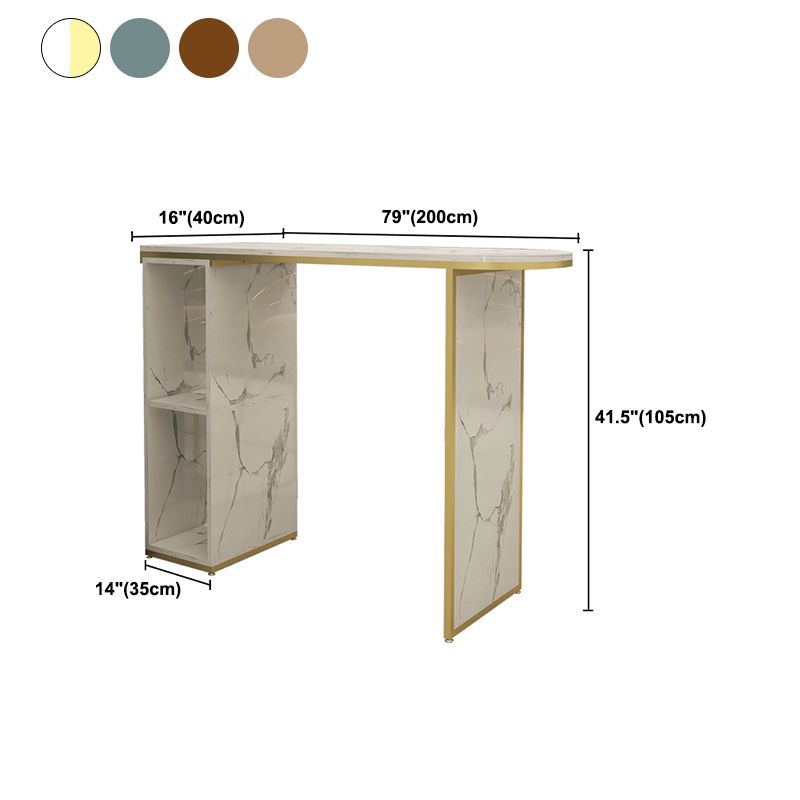 Wood Bar Table with Storage Glam Pub Table with Double Pedestal Clearhalo 'Bar Furniture' 'Bar Tables' 'bar_tables' 'furn' 'furn_bar_tables' 'Furniture' 'Kitchen & Dining Furniture' 1200x1200_aea8645b-10fd-4984-975c-6871c3acd784