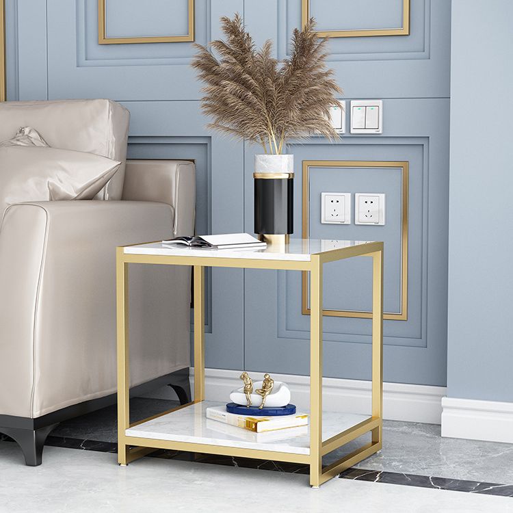 Contemporary Faux Marble Accent Table Nightstand 19.7" Tall Bed Nightstand Clearhalo 'Bedroom Furniture' 'furn' 'furn_night_stand' 'Furniture' 'night_stand' 'Nightstands' 1200x1200_aea8adbd-408f-4e4c-9f34-ab1bc132db4a