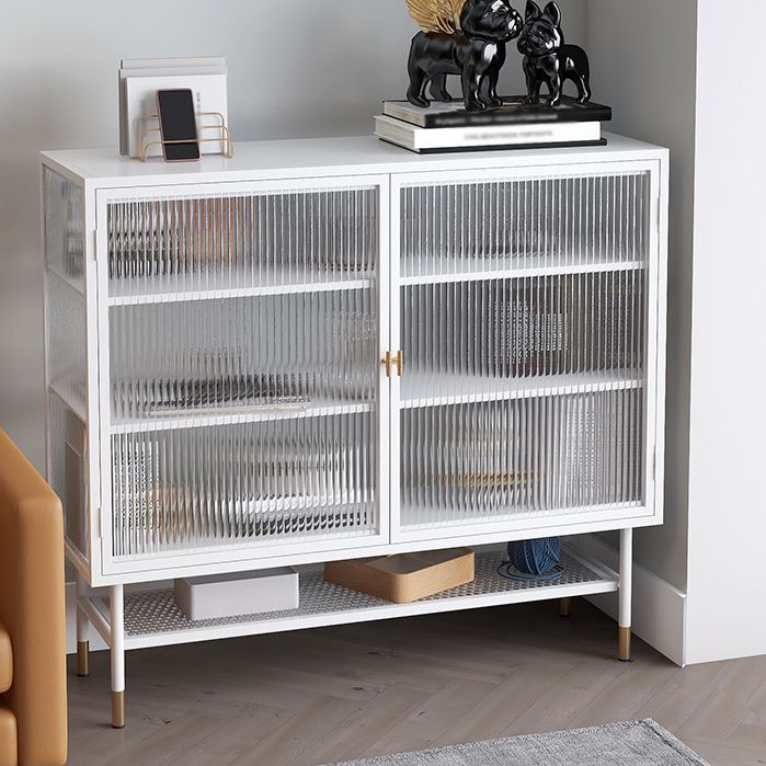 Iron Soggiorno del salotto del salotto mobile moderno server moderno con archiviazione e porta di vetro