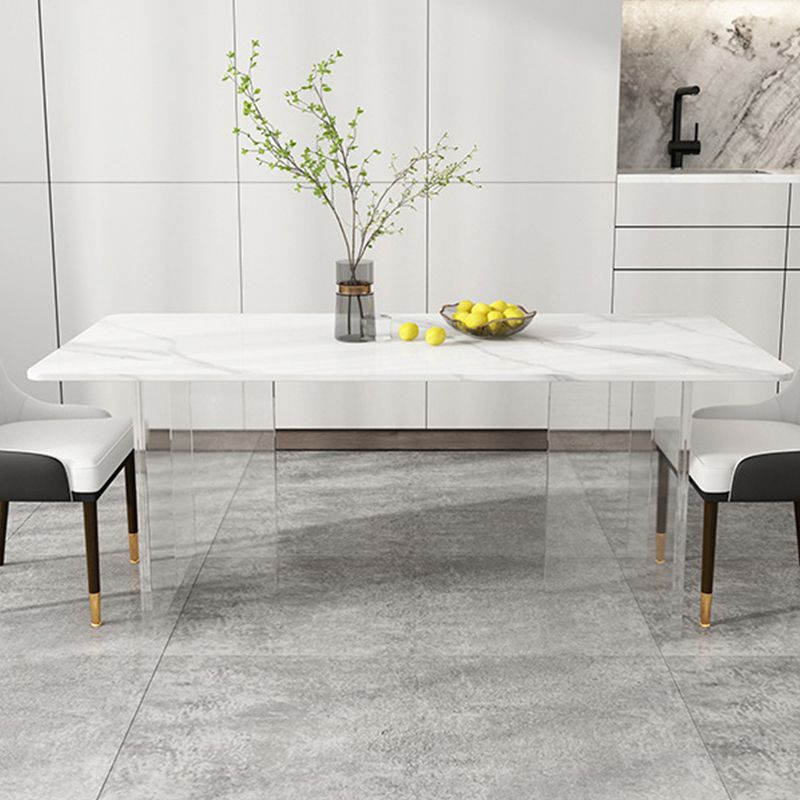 Stone Top Dining Table Contemporary Rectangle Dining Table with Double Pedestal Base Clearhalo ' dining_table' 'Dining Tables & Seating' 'Dining Tables' 'furn' 'furn_dining_table' 'Furniture' 'furniture_dining_table' 'Kitchen & Dining Furniture' 'kitchen&dining_furn' 'kitchen' 'kitchen_dining_table' 1200x1200_aeab75de-d977-47c5-9b5d-10a668d9be3f
