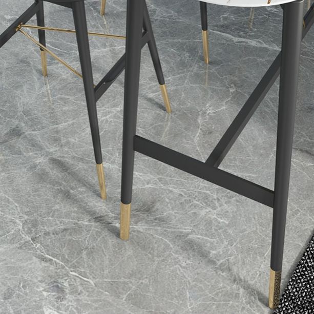 Industrial Style Iron Bar Table Faux Marble Top 41.3"H Bistro Table with Footrest Clearhalo 'Bar Furniture' 'Bar Tables' 'bar_tables' 'furn' 'furn_bar_tables' 'Furniture' 'furniture_bar_tables' 'Kitchen & Dining Furniture' 1200x1200_aeab9fbf-3c70-4bd5-ba76-6c0ad0b9b10d