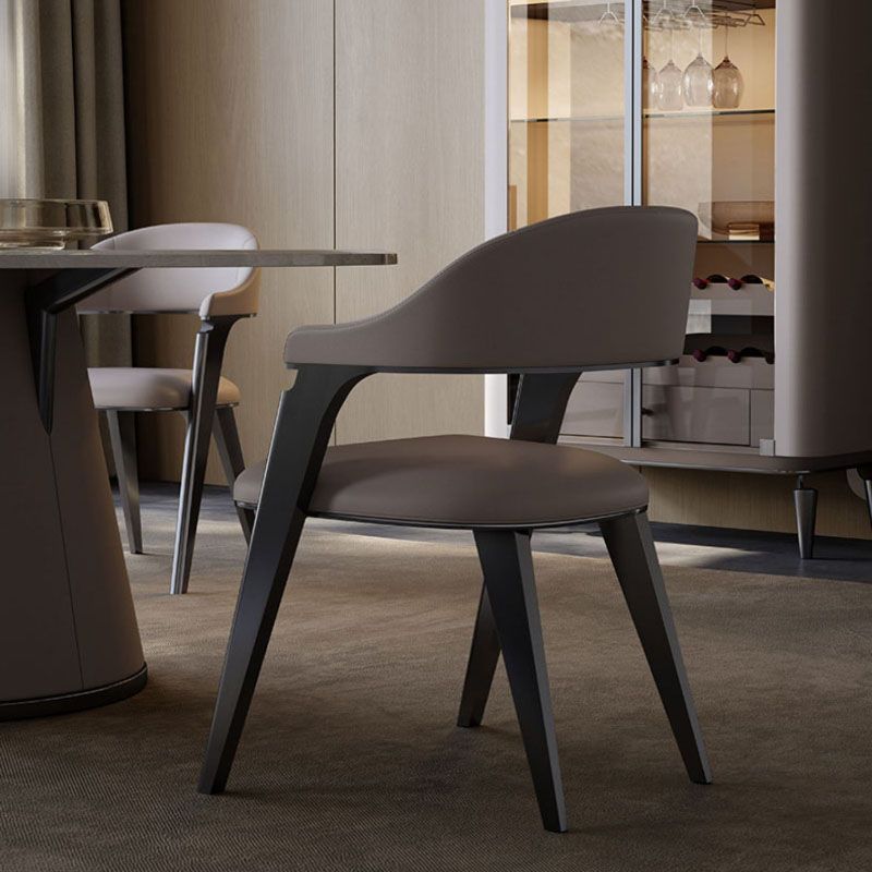 Industrial Style Arm Dining Chair Faux Leather Open Back Dining Chair for Bedroom Clearhalo 'Dining Chairs' 'Dining Tables & Seating' 'dining_chair' 'furn' 'furn_dining_chair' 'Furniture' 'Kitchen & Dining Furniture' 1200x1200_aeacd1d5-f2ff-47b4-90be-2d8f3bee1b70