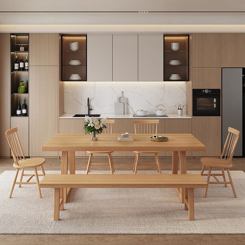 Simplicity Style Dinette Table Rectangle Solid Wood Dinner Table in Brown Clearhalo 'Dining Tables & Seating' 'Dining Tables' 'dining_table' 'furn' 'furn_dining_table' 'Furniture' 'Kitchen & Dining Furniture' 1200x1200_aead0a99-7164-4300-a1ad-bd6be7127ad3