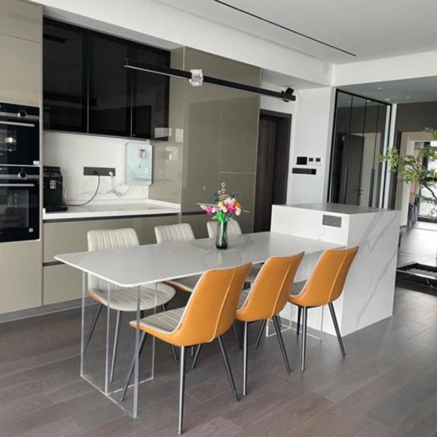 Acrylic Contemporary Rectangular Dining Table Sintered Stone Table for Dining Room and Kitchen Clearhalo ' dining_table' 'Dining Tables & Seating' 'Dining Tables' 'furn' 'furn_dining_table' 'Furniture' 'furniture_dining_table' 'Kitchen & Dining Furniture' 'kitchen&dining_furn' 'kitchen' 'kitchen_dining_table' 1200x1200_aeaf3a2e-ce54-4478-b23b-d33513bb4962