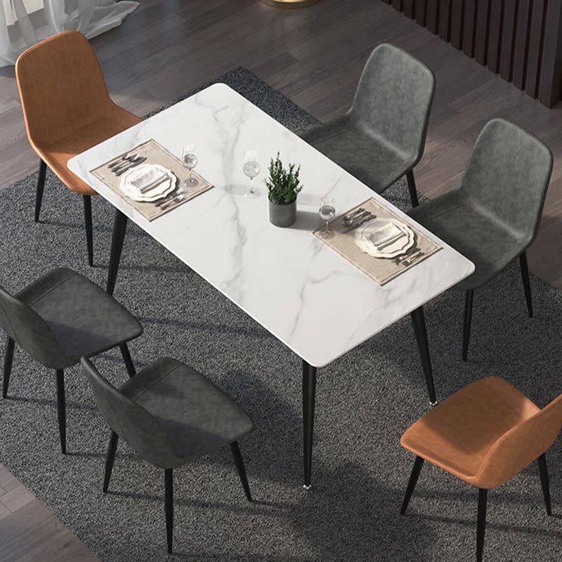 Metal Industrial Rectangle Dining Table Sintered Stone Table with Legs Clearhalo ' dining_table' 'Dining Tables & Seating' 'Dining Tables' 'Furniture' 'furniture_dining_table' 'Kitchen & Dining Furniture' 'kitchen&dining_furn' 'kitchen' 'kitchen_dining_table' 1200x1200_aeb09693-05dc-4c53-8b8a-6aa72bea1878