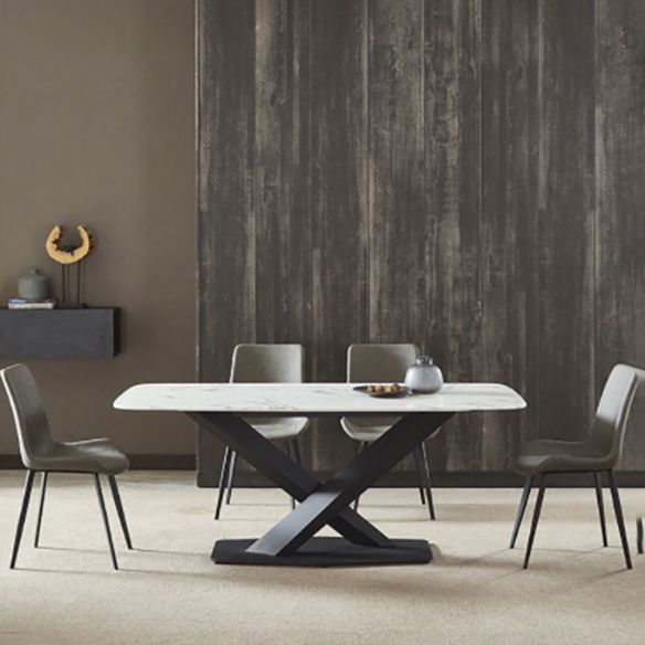 Fixed Sintered Stone Dining Room Set of with Pedestal Base Table Dining Room Furniture for Home Clearhalo 'Dining Room Sets' 'Dining Tables & Seating' 'dining_room_set' 'furn' 'furn_dining_room_set' 'Furniture' 'furniture_dining_room_set' 'Kitchen & Dining Furniture' 'kitchen&dining_furn' 'kitchen' 1200x1200_aeb1b77a-4885-4a07-9cd5-bf6fa291df45