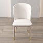 Leather Dining Side Chair Scandinavian Style Armless Solid Back Chairs