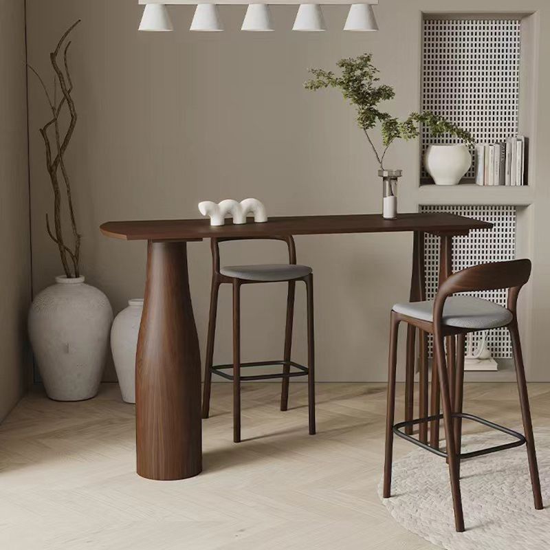 Ensemble de Table de pub rectangulaire moderne, 1/3 pièces, comptoir en bois de pin avec tabourets hauts