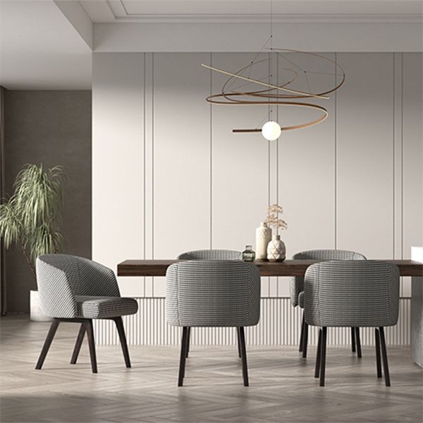 Sedia a braccio da pranzo in cucina contemporanea sedia imbottita con gambe in legno