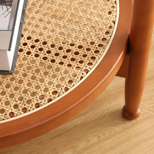 21.65" Tall Scandinavian Style Coffee Cocktail Table Wooden Round Coffee Table