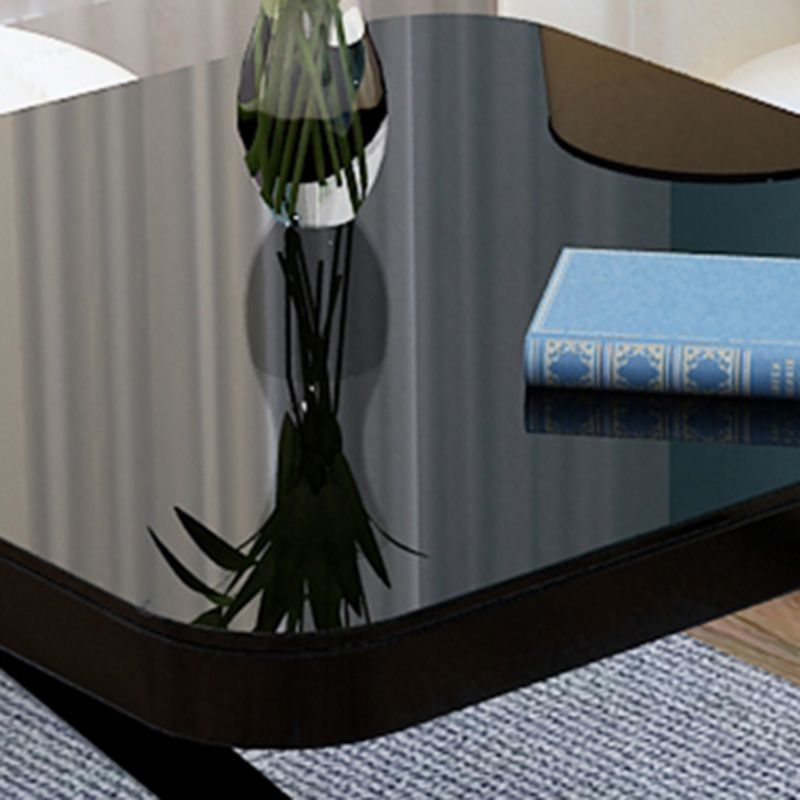 ブラック/ホワイトガラスコーナーテーブル19.69 "ストレージ付きハイエンドテーブル