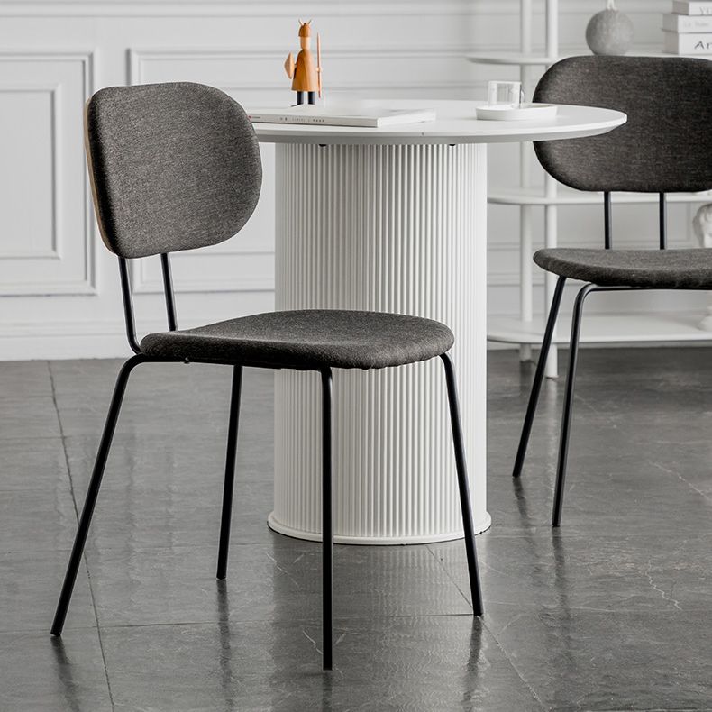 Industrial Style Linen Fabric Dining Chair Open Back Dining Side Armless Chair Clearhalo ' kitchen&dining_furn' 'Dining Chairs' 'Dining Tables & Seating' 'dining_chair' 'furn' 'furn_dining_chair' 'Furniture' 'furniture_dining_chair' 'Kitchen & Dining Furniture' 'kitchen' 1200x1200_aeb4bf5f-b6ed-4332-9467-8a670e1171c2