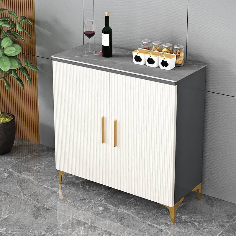 Modern Style Dinner Server Engineered Wood Server with Metal Legs Clearhalo 'buffet_sideboard' 'Buffets & Sideboards' 'furn' 'furn_buffet_sideboard' 'Furniture' 'Kitchen & Dining Furniture' 1200x1200_aeb6f436-7647-41e9-b14d-426029082ff8