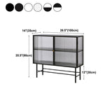 Iron Kitchen Sideboard Cabinet Modern Server Cabinet with Storage and Glass Door Clearhalo 'buffet_sideboard' 'Buffets & Sideboards' 'furn' 'furn_buffet_sideboard' 'Furniture' 'furniture_buffet_sideboard' 'Kitchen & Dining Furniture' 1200x1200_aeb71557-8d7a-4985-b7cd-a96f111049b7