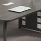 Parsons Industrial Writing Desk Dark Taupe Curbe Office Bureau métal et bois artificiel