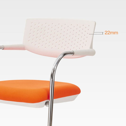 Silla de oficina contemporánea sin ruedas silla de escritorio en medio de la parte superior con brazo