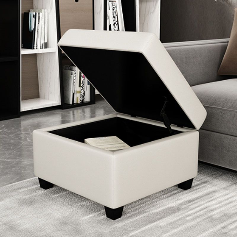 Contemporary Storage Ottomans Square Leather Storage Ottomans with Legs Clearhalo 'furn' 'furn_ottomans_poufs' 'Furniture' 'Living Room Furniture' 'Ottomans & Poufs' 'ottomans_poufs' 1200x1200_aebb371f-2086-451a-b725-63c6362cdfaa