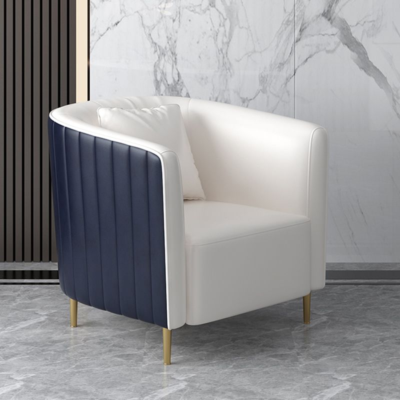 Pillow Back Arms Included Chair Gold Four Legs Barrel Accent Chair