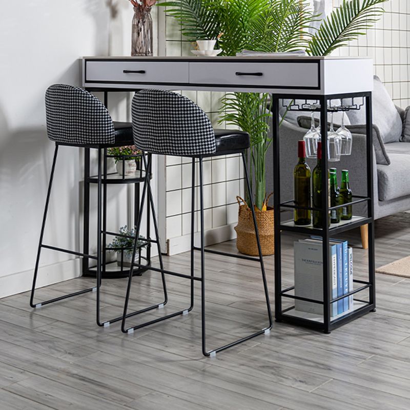 Glam Stone Rectangle Counter Table 1/3 Pieces Bar Table Set for Living Room Clearhalo 'Bar Furniture' 'furn' 'furn_home_bar_bar_sets' 'Furniture' 'Home Bars & Bar Sets' 'home_bar_bar_sets' 'Kitchen & Dining Furniture' 1200x1200_aebd3c34-aa80-41cc-89f8-a6cfc4f8ec01