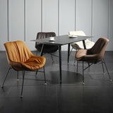 Contemporary Design PU Leather Dining Chairs Armless Solid Back Chair Clearhalo ' kitchen&dining_furn' 'Dining Chairs' 'Dining Tables & Seating' 'dining_chair' 'furn' 'furn_dining_chair' 'Furniture' 'furniture_dining_chair' 'Kitchen & Dining Furniture' 'kitchen' 1200x1200_aebde5c9-048e-4185-aef0-c2089ab5830f