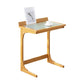 Rectangular Glass Top Side Table Wood Sofa Side Accent Table