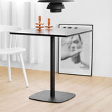 Vierkante eetkamertafel medium dichtheid vezelbord tafel met voetstukbasis