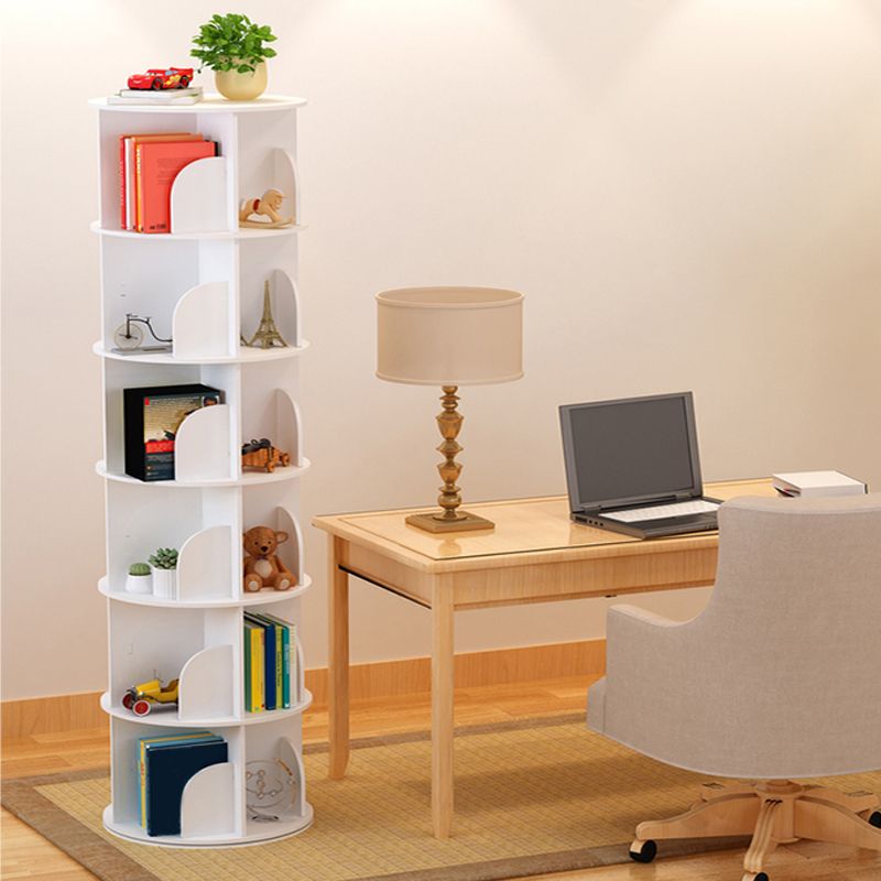 Estantería moderna de madera de ingeniería, estantería geométrica blanca para cualquier habitación