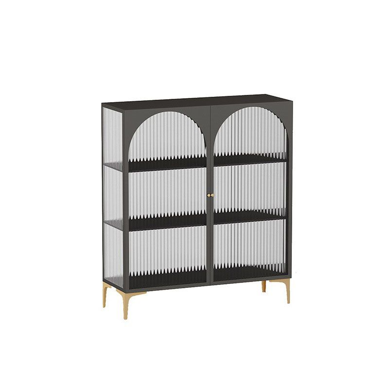 Puertas de vidrio de estilo glamero Credenza de metal para uso de la cocina