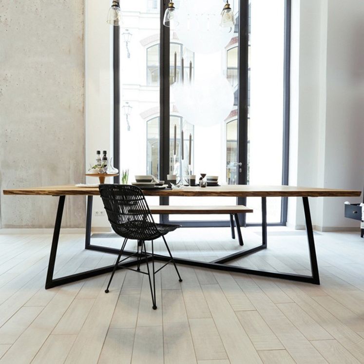 29.5 "H Industrieel Office Desk rechthoekig secretaris -bureau met metalen benen