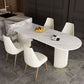 Metal Traditional Luxury Dining Table Free Form Sintered Stone Table with Double Pedestal Clearhalo 'Dining Tables & Seating' 'Dining Tables' 'dining_table' 'furn' 'furn_dining_table' 'Furniture' 'furniture_dining_table' 'Kitchen & Dining Furniture' 'kitchen' 'kitchen_dining_table' 1200x1200_aec6f1cf-5530-4060-9212-69f2840d0766