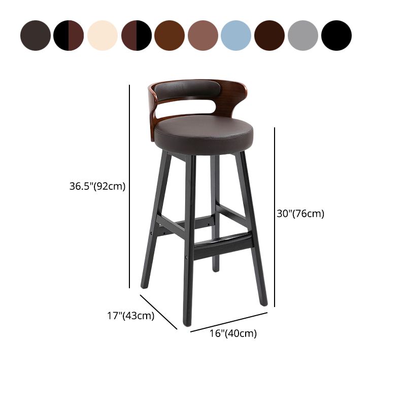 Industrial Style Low Back Bar-stool Wooden Bar Stool with Wooden Legs Clearhalo 'Bar Furniture' 'Bar Stools' 'bar_stools' 'Furniture' 'furniture_bar_stools' 'Kitchen & Dining Furniture' 1200x1200_aec7ce0c-49ac-4fb5-b908-24fd03613477