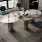 Sintered Stone Home Desk Luxury Oval Shape Fixed Table for Dining Room Clearhalo 'Dining Tables & Seating' 'Dining Tables' 'dining_table' 'furn' 'furn_dining_table' 'Furniture' 'Kitchen & Dining Furniture' 1200x1200_aeca2876-04c0-46c5-869d-63514bf35559