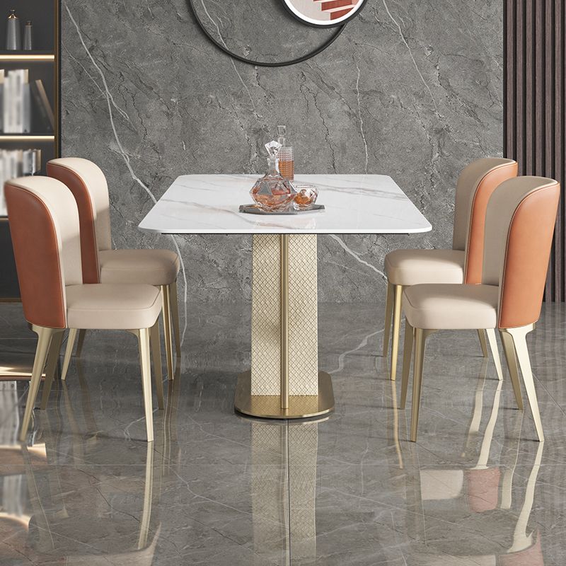 Designer Style Sintered Stone Dining Set Rectangle 1/3/4/5/7 Pieces Table with Chairs Clearhalo 'Dining Room Sets' 'Dining Tables & Seating' 'dining_room_set' 'furn' 'furn_dining_room_set' 'Furniture' 'furniture_dining_room_set' 'Kitchen & Dining Furniture' 1200x1200_aecc3503-b290-40c5-a337-573dd6219f18