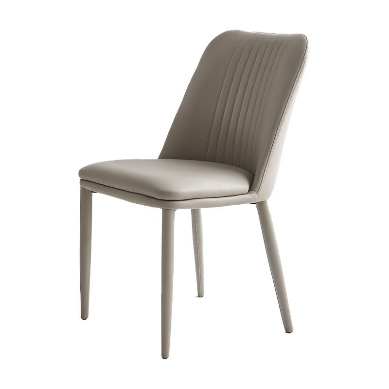 Faux Leather Contemporary Dining Chair Matte Finish Solid Back Side Chair Clearhalo 'Dining Chairs' 'Dining Tables & Seating' 'dining_chair' 'furn' 'furn_dining_chair' 'Furniture' 'furniture_dining_chair' 'Kitchen & Dining Furniture' 1200x1200_aecc6ae8-85b8-4236-8430-a66ccc0d0d50