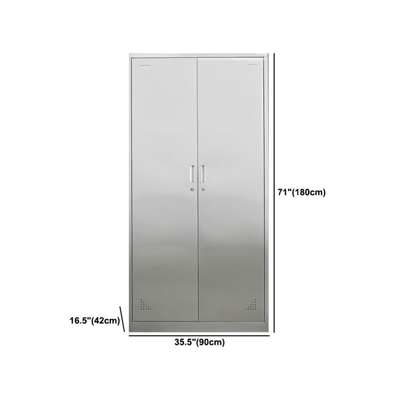 Metal Industrial Cabinet for Bathroom Steel Storage Cabinet with Hinged Door Clearhalo 'Armoires & Wardrobes' 'armoires_wardrobes' 'Bedroom Furniture' 'furn' 'furn_armoires_wardrobes' 'Furniture' 1200x1200_aecf4061-c860-4bd8-a352-b760705f9d15