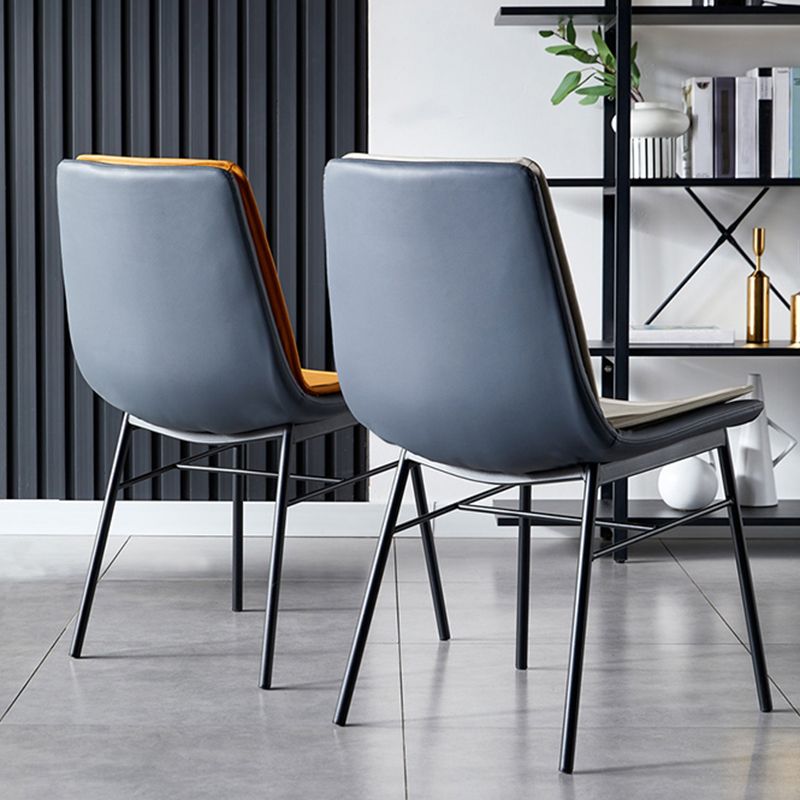 Industrial Design Faux Leather Dining Chairs Armless Solid Back Chair Clearhalo ' kitchen&dining_furn' 'Dining Chairs' 'Dining Tables & Seating' 'dining_chair' 'furn' 'furn_dining_chair' 'Furniture' 'furniture_dining_chair' 'Kitchen & Dining Furniture' 'kitchen' 1200x1200_aed0412d-08b6-4051-a29e-264d427fd595