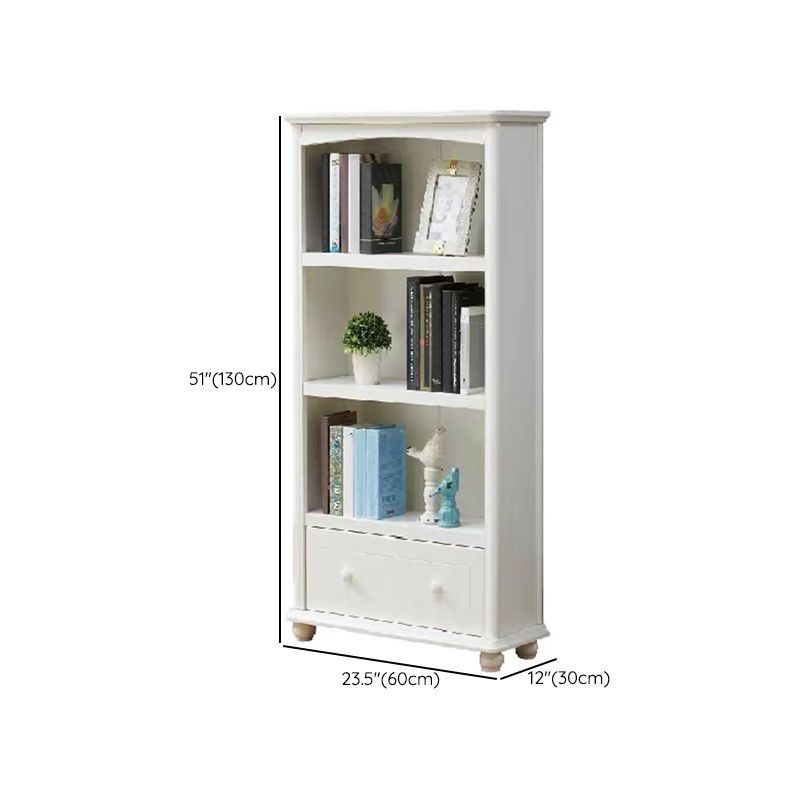 Wood Standard Bookshelf White Contemporary Bookcase with Shelves Clearhalo 'Bookcases' 'furn' 'furn_bookcases' 'Furniture' 'Office Furniture' 1200x1200_aed11585-2542-447b-be23-b45d66c39928