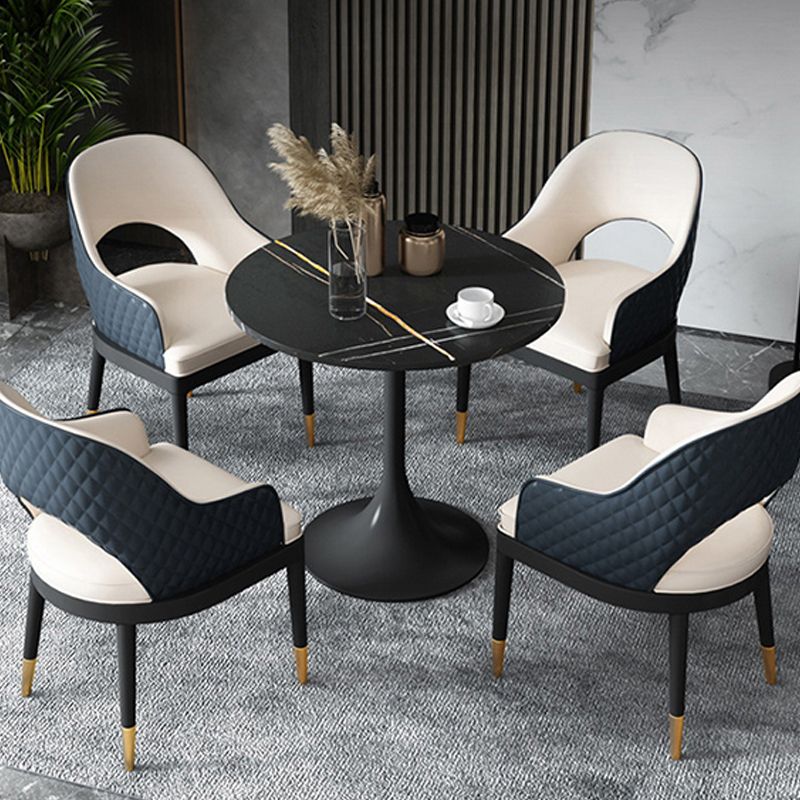 Moderne eettafel van gesinterd steen, ronde eettafel voor de keuken