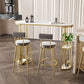 Glam -stijl gesinterde stenen top ovale bar eettafel met planken