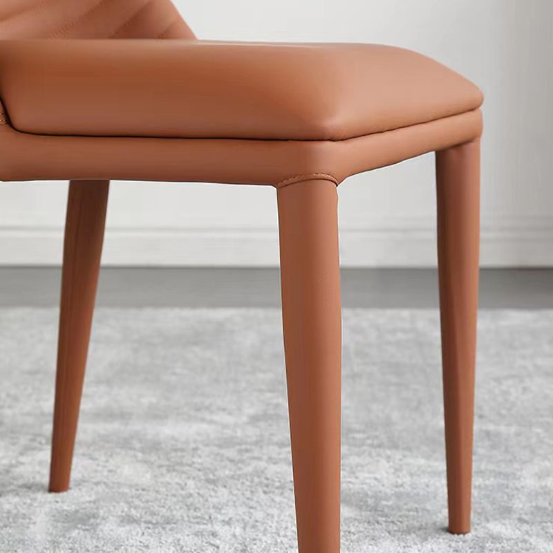 Moderne armloze eetkamerstoelen gestoffeerde lage achterzijde stoel