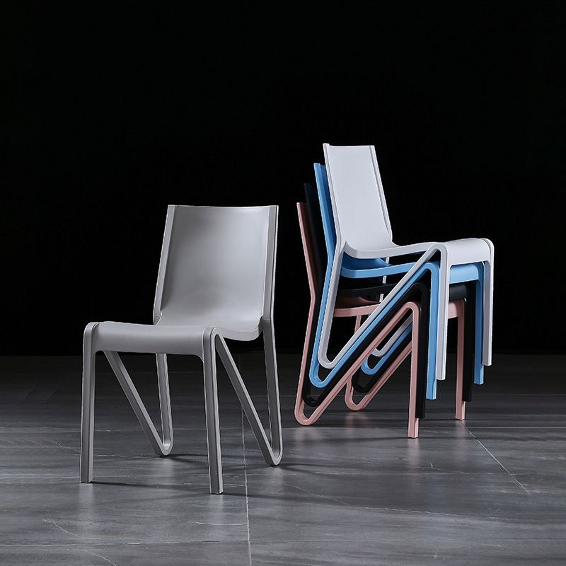 Scandinavian Home Side Chair Solid Back Plastic Multicolor Dining Room Chair Clearhalo ' kitchen&dining_furn' 'Dining Chairs' 'Dining Tables & Seating' 'dining_chair' 'furn' 'furn_dining_chair' 'Furniture' 'furniture_dining_chair' 'Kitchen & Dining Furniture' 'kitchen' 1200x1200_aed5133e-a0fa-4029-8edc-38c9f5877c31