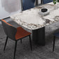Industrial Style Rectangle Table Sintered Stone Dining Table with Metal Legs