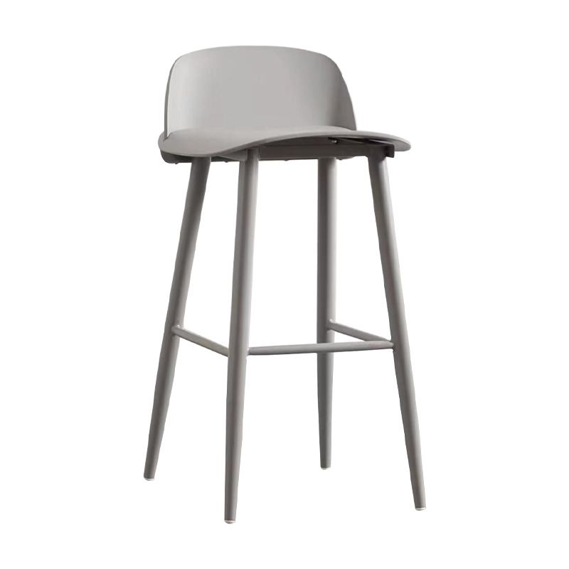 Industrial Style Bar-stool with 4 Legs Low Back PP Seat for Kitchen Bar Clearhalo 'Bar Furniture' 'Bar Stools' 'bar_stools' 'furn' 'furn_bar_stools' 'furniture_bar_stools' 'Kitchen & Dining Furniture' 'kitchen&dining_furn' 'kitchen' 'kitchen_furn' Furniture' 1200x1200_aed8692f-0612-4094-9b65-c938d6191ee6