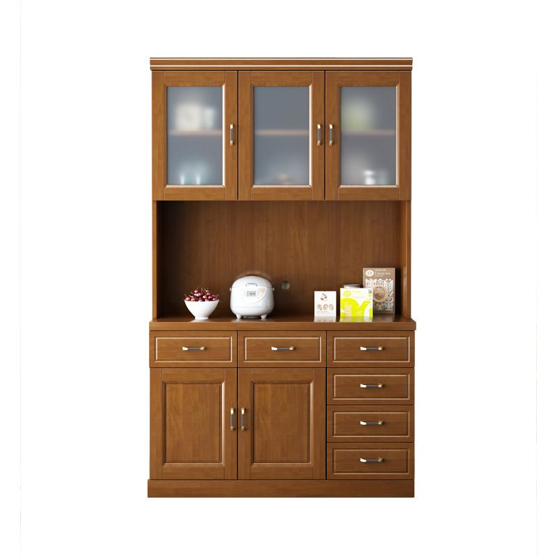 Mid-Century Cabinet 6 - Drawer 3 Shelves Solid Wood Bar Pulls Accent Cabinet