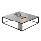 Contemporary Slate Frame Coffee Table Standard Single Cocktail Table