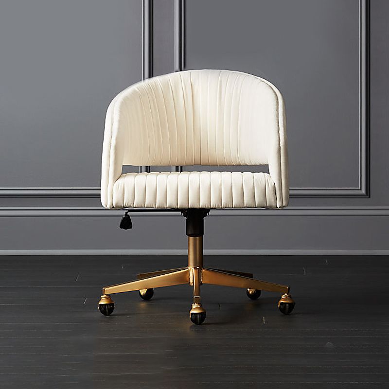 White Modern Swivel Chair Adjustable Seat Height Office Chair with Wheels Clearhalo 'furn' 'furn_office_chair' 'Furniture' 'Office Chairs' 'Office Furniture' 'office_chair' 1200x1200_aedbf52f-00f2-4e38-bb95-d892a38631e5