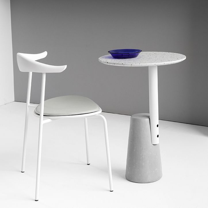 Pedestal Base Traditional Luxury Table Round Concrete Table for Dining Room Clearhalo ' dining_table' 'Dining Tables & Seating' 'Dining Tables' 'furn' 'furn_dining_table' 'Furniture' 'furniture_dining_table' 'Kitchen & Dining Furniture' 'kitchen&dining_furn' 'kitchen' 'kitchen_dining_table' 1200x1200_aedc9094-b75f-4290-a464-f773474587bb